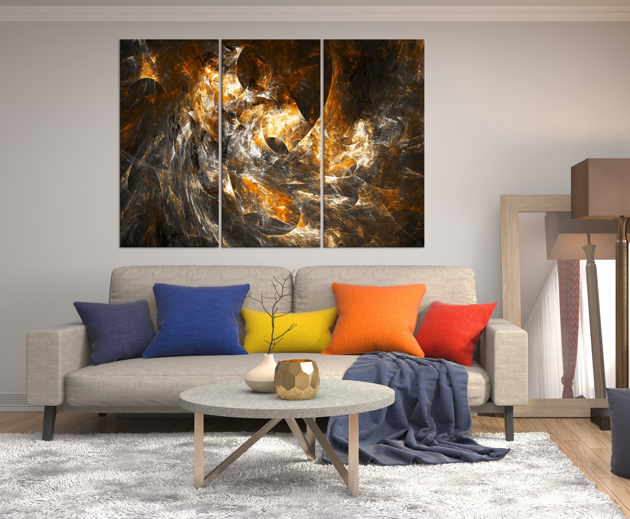 Large Abstract Canvas Print Modern Wall Art Contemporary | Etsy