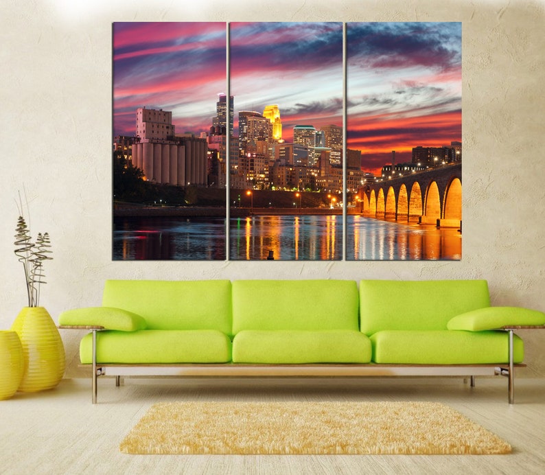 Minneapolis Skyline Canvas Print extra large wall art ...