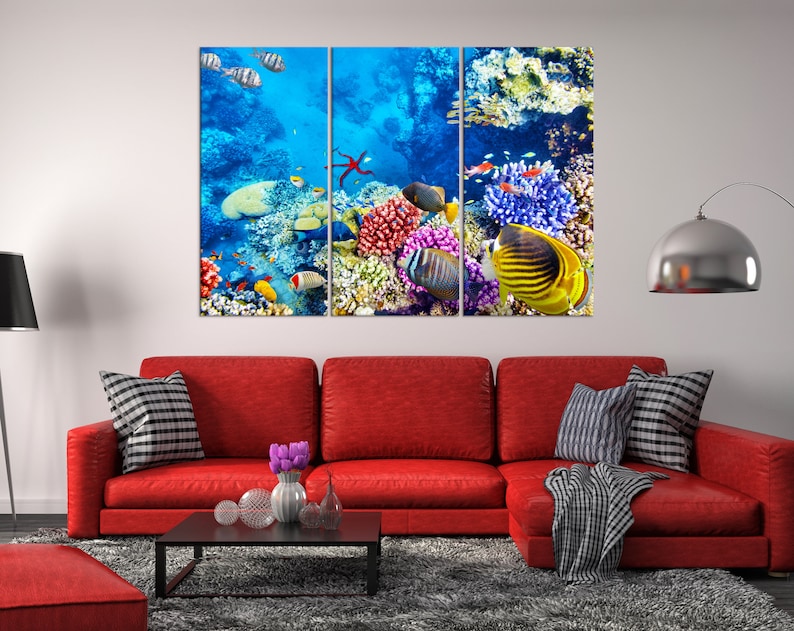 Ocean Wall art sets 3 pieces Large sea wall decor modern wall Etsy