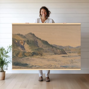 Mountain Valley Landscape Tapestry Wall Hanging | Extra Large Vintage Scenic Textile Art Print | Nature-Inspired Rustic Home Decor h90