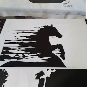 Pintura abstracta minimalista en blanco y negro con silueta de rostro de mujer, pintura minimalista neutra grande moderna, decoración de pared contemporánea de gran tamaño imagen 7