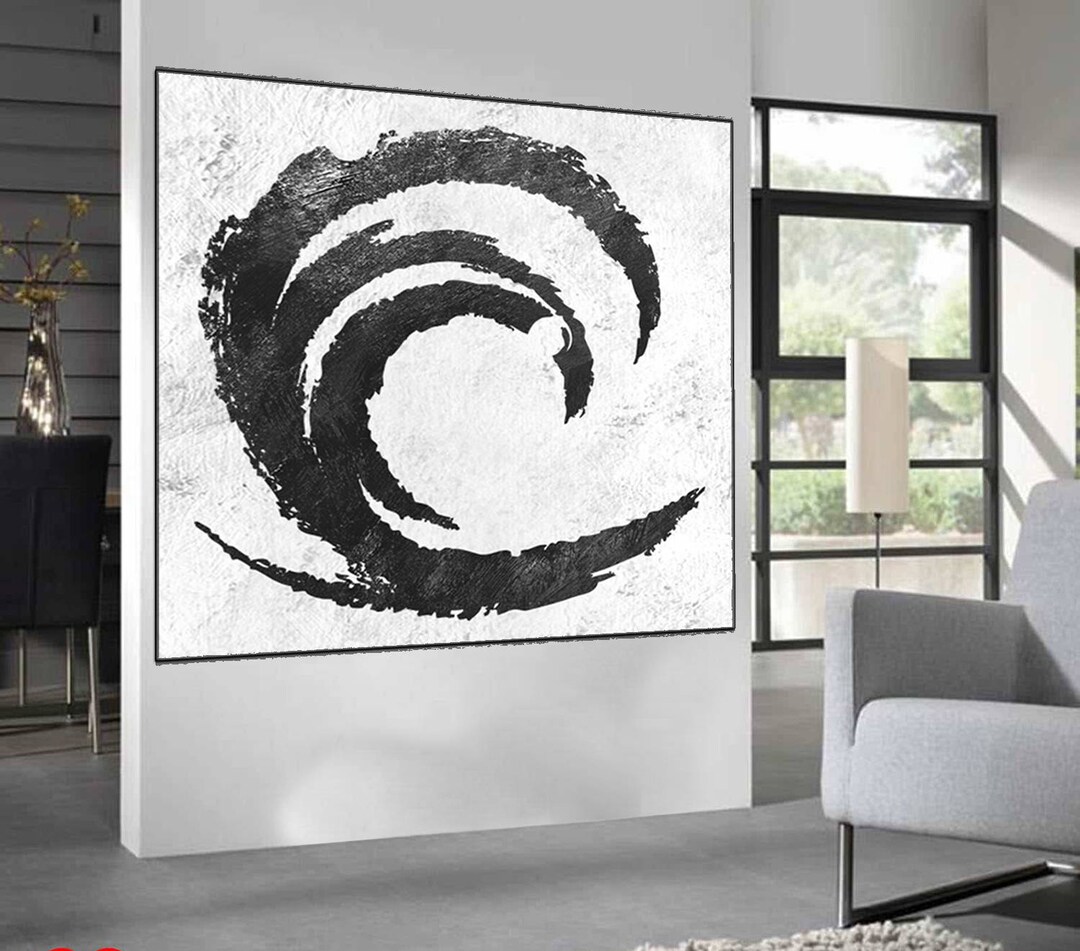 Large Original Painting on Canvas Black and White Abstract - Etsy