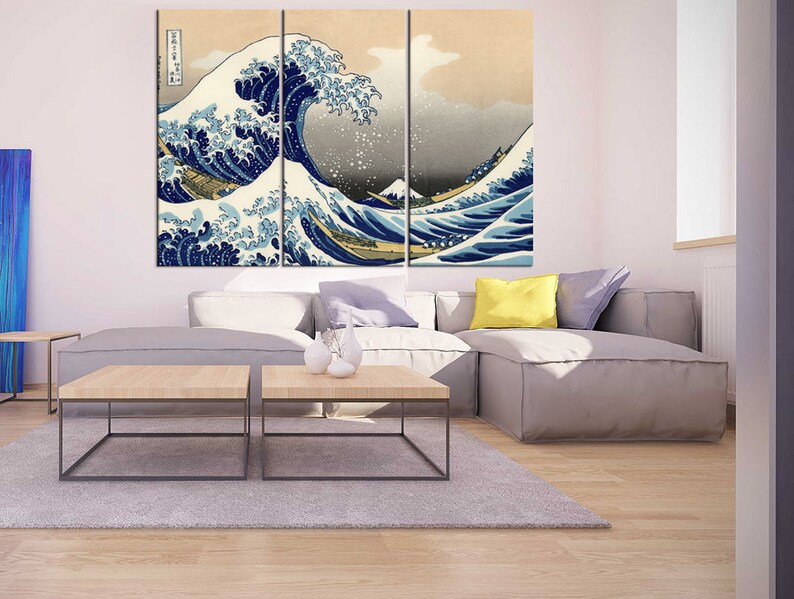 Japanisches Wand Kunst 3 Stücke für Wohnzimmer Extra große | Etsy Japanisches Wand Kunst 3 Stücke für Wohnzimmer Extra große | Etsy