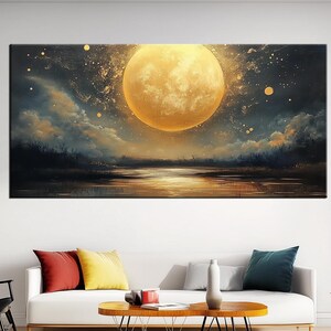 Mystical Moonlit Landscape Canvas Print – Enchanted Night Sky Art for Dreamy, Fantasy-Inspired, and Nature-Themed Home Decor md275