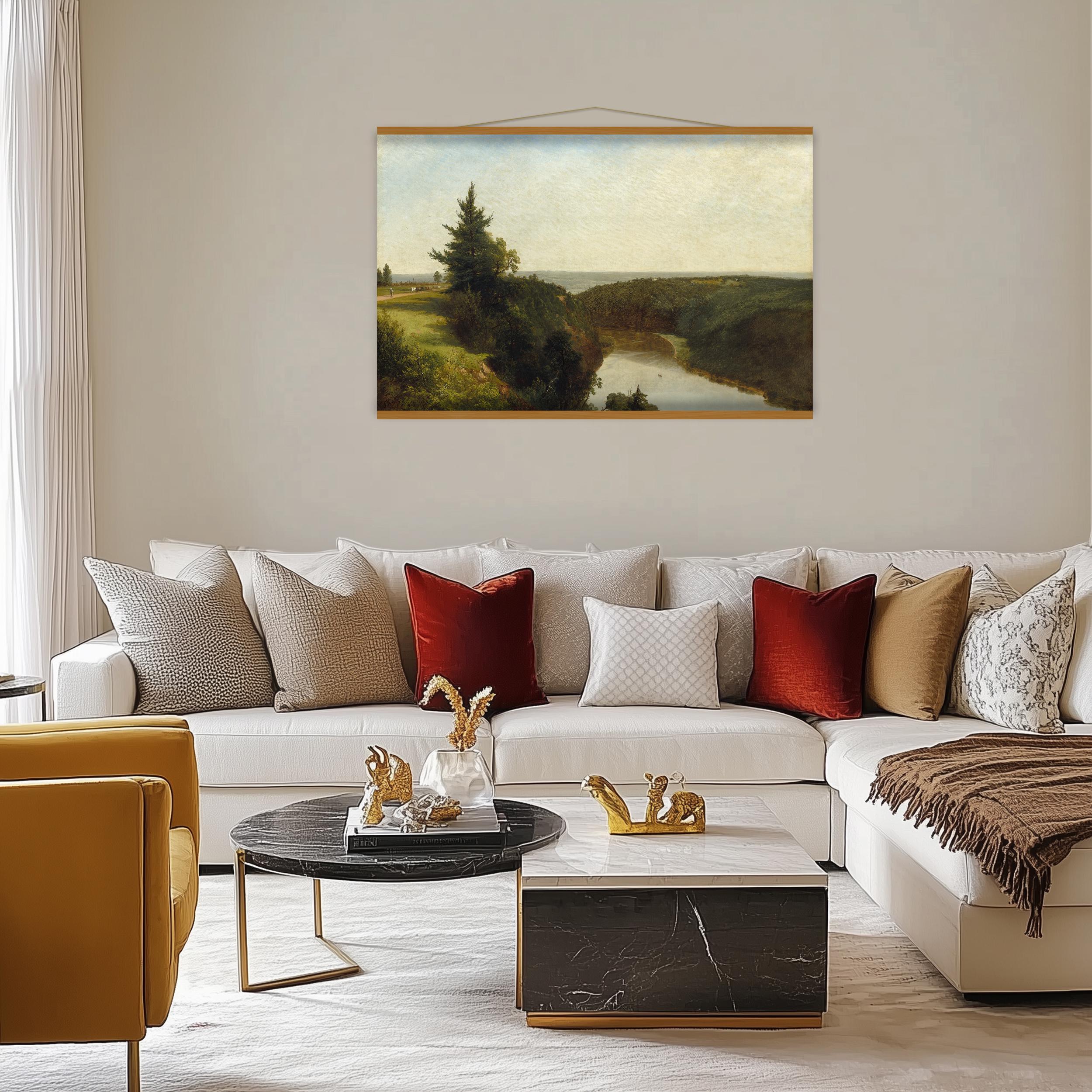 Panoramic Riverside Landscape Wall Art | Oversized Canvas Print ...