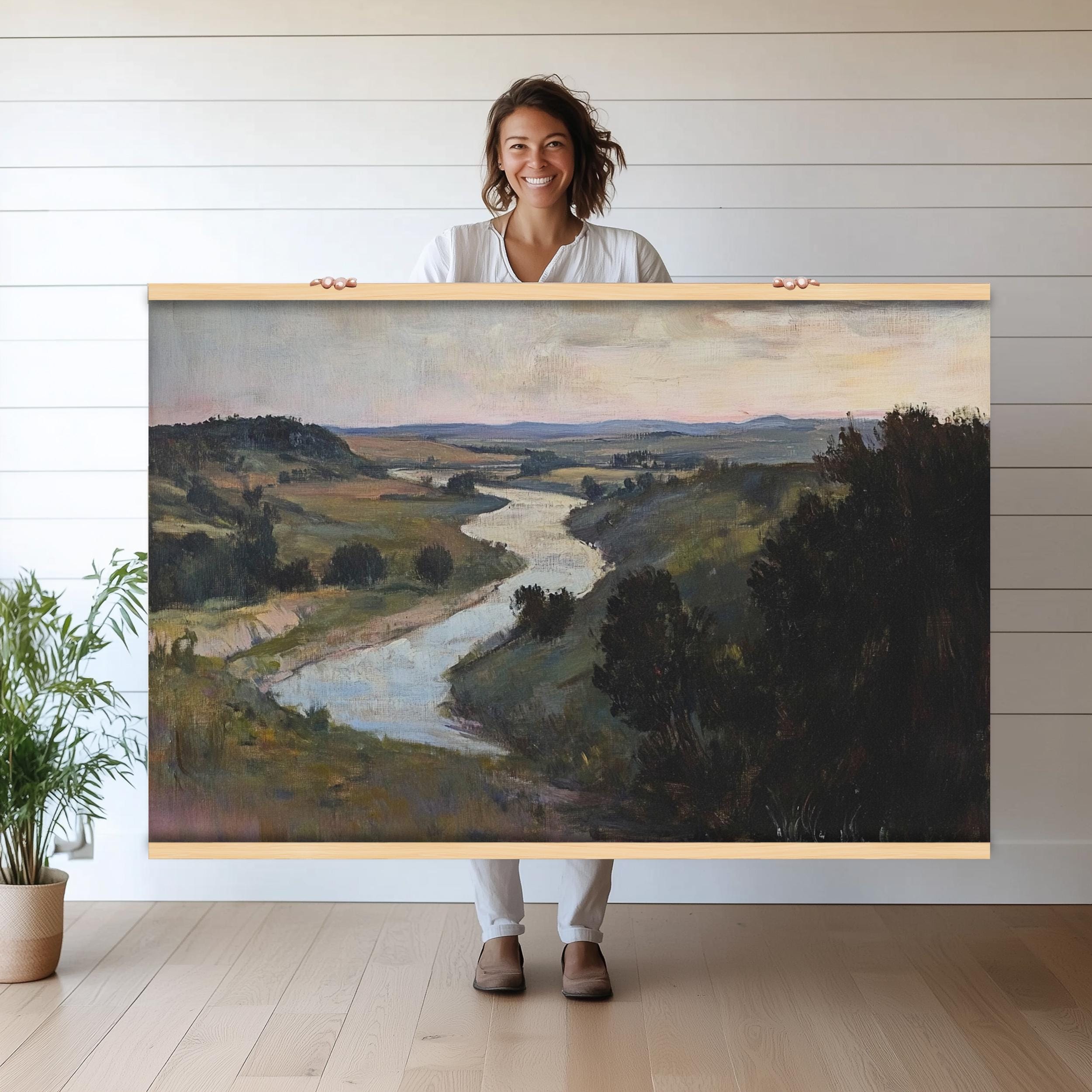 Sunset River Valley Tapestry | Scenic Landscape Wall Hanging Sunset River Valley Tapestry | Scenic Landscape Wall Hanging