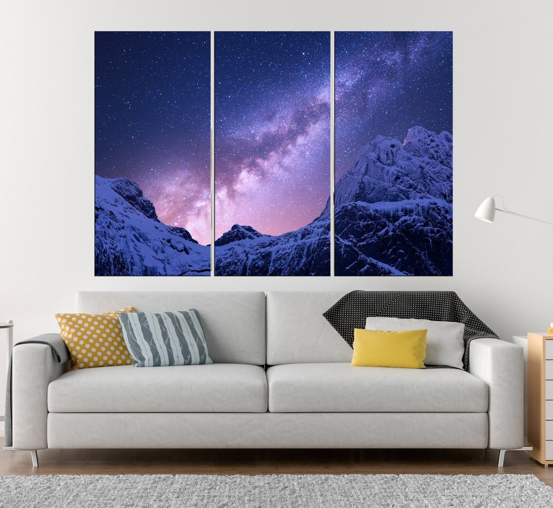 Milky Way Wall Art Night Starry Sky Canvas Print Space Wall - Etsy