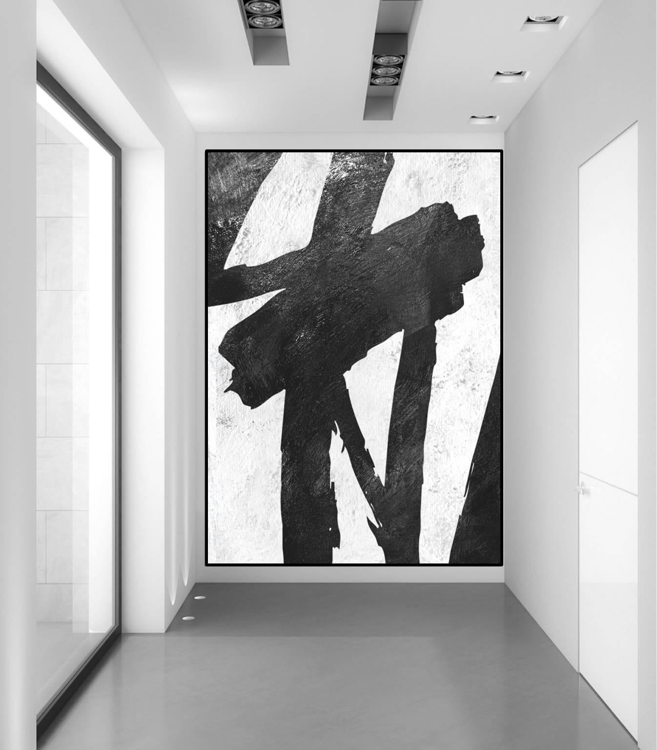 original abstract painting large abstract art black and Etsy