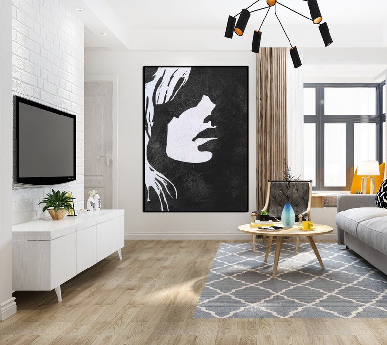 Oversized modern wall decor abstract canvas