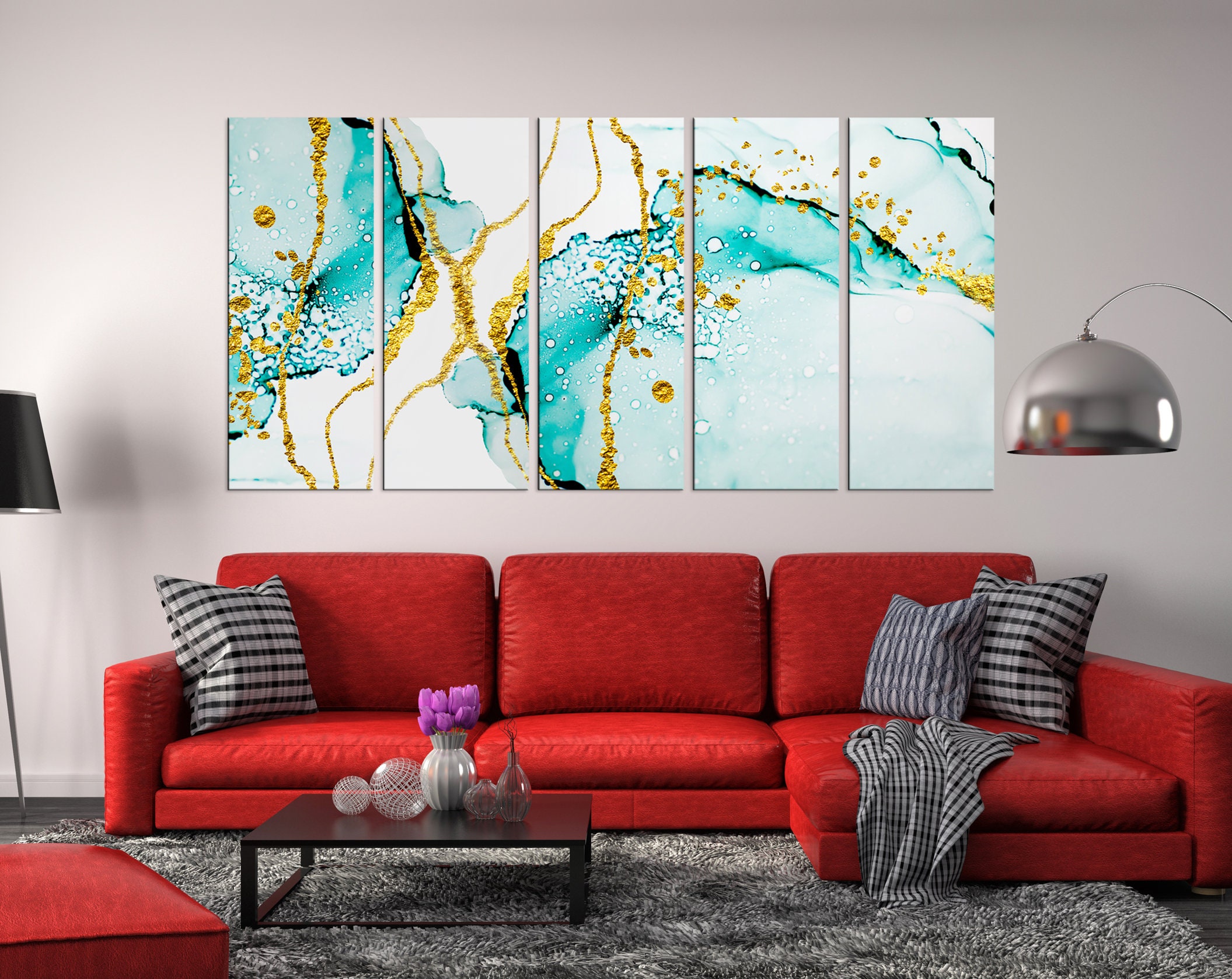 Abstract Wall Art Turquoise Modern Wall Art Abstract Print Etsy