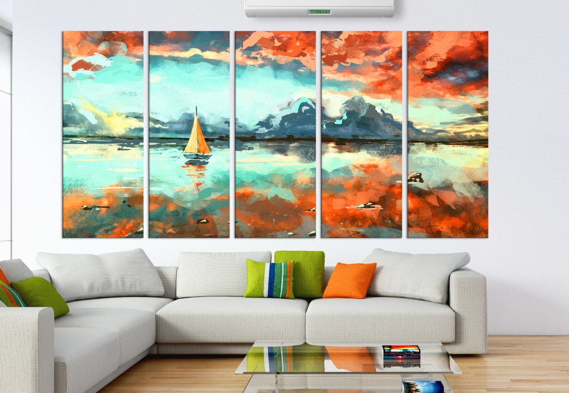Abstract sea wall art canvas print nature wall art print Etsy