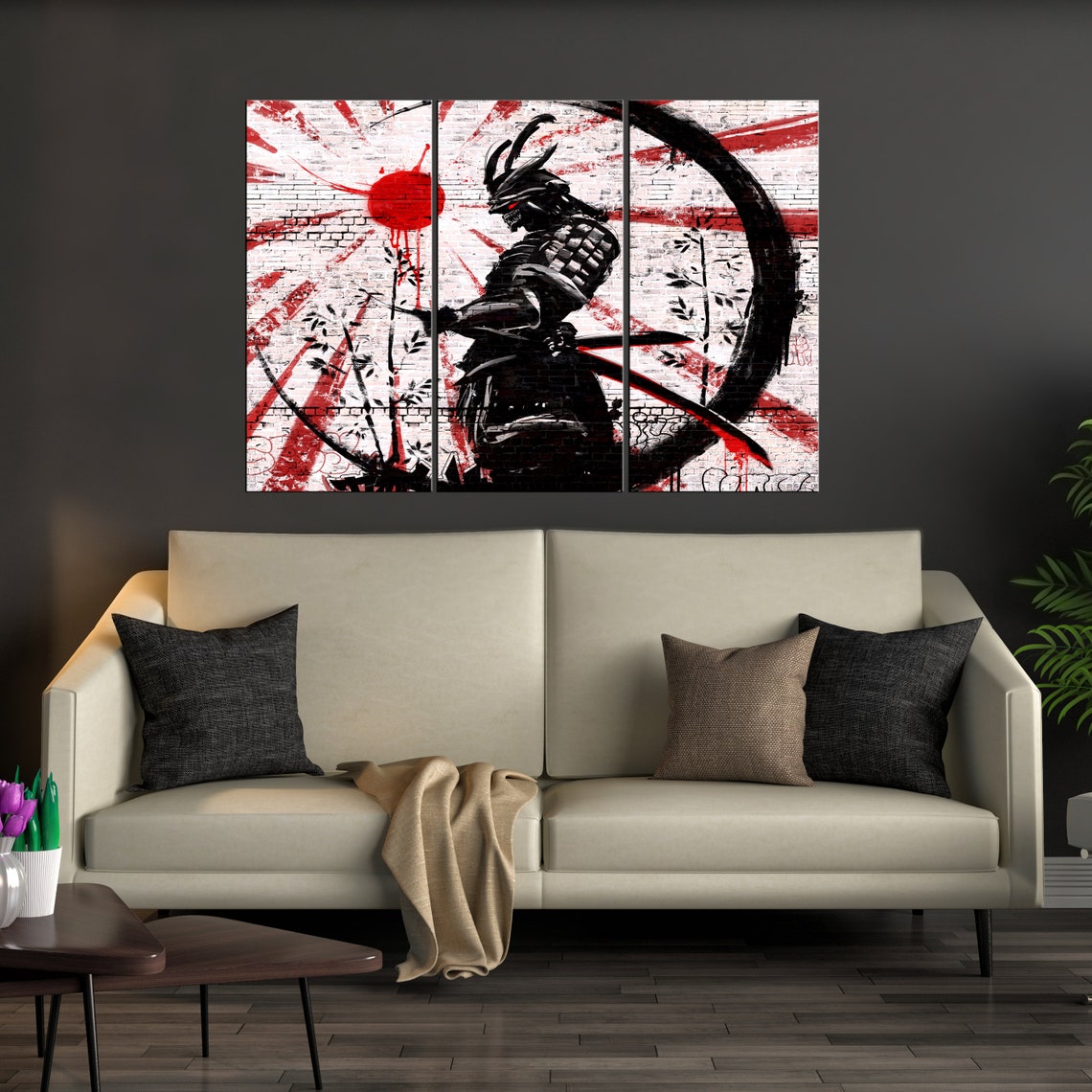 Samurai Canvas Art Japanese Wall Art Large Modern Japanese Etsy Australia