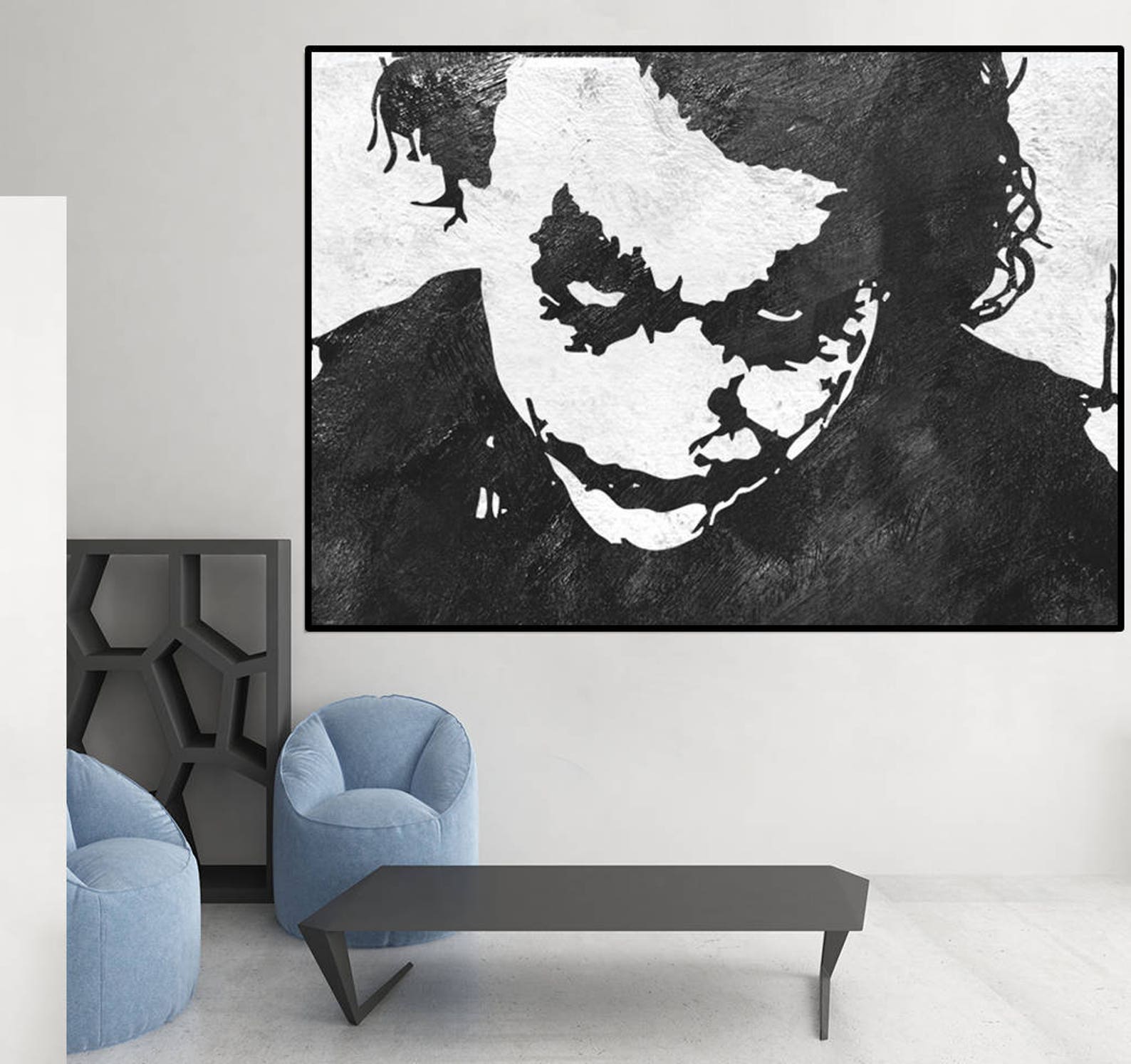 Abstract Joker Painting Large Abstract Painting Large Etsy