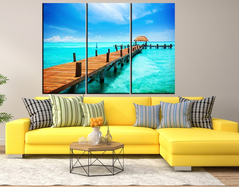 Maldives island Canvas print nature tropical beach wall art Etsy