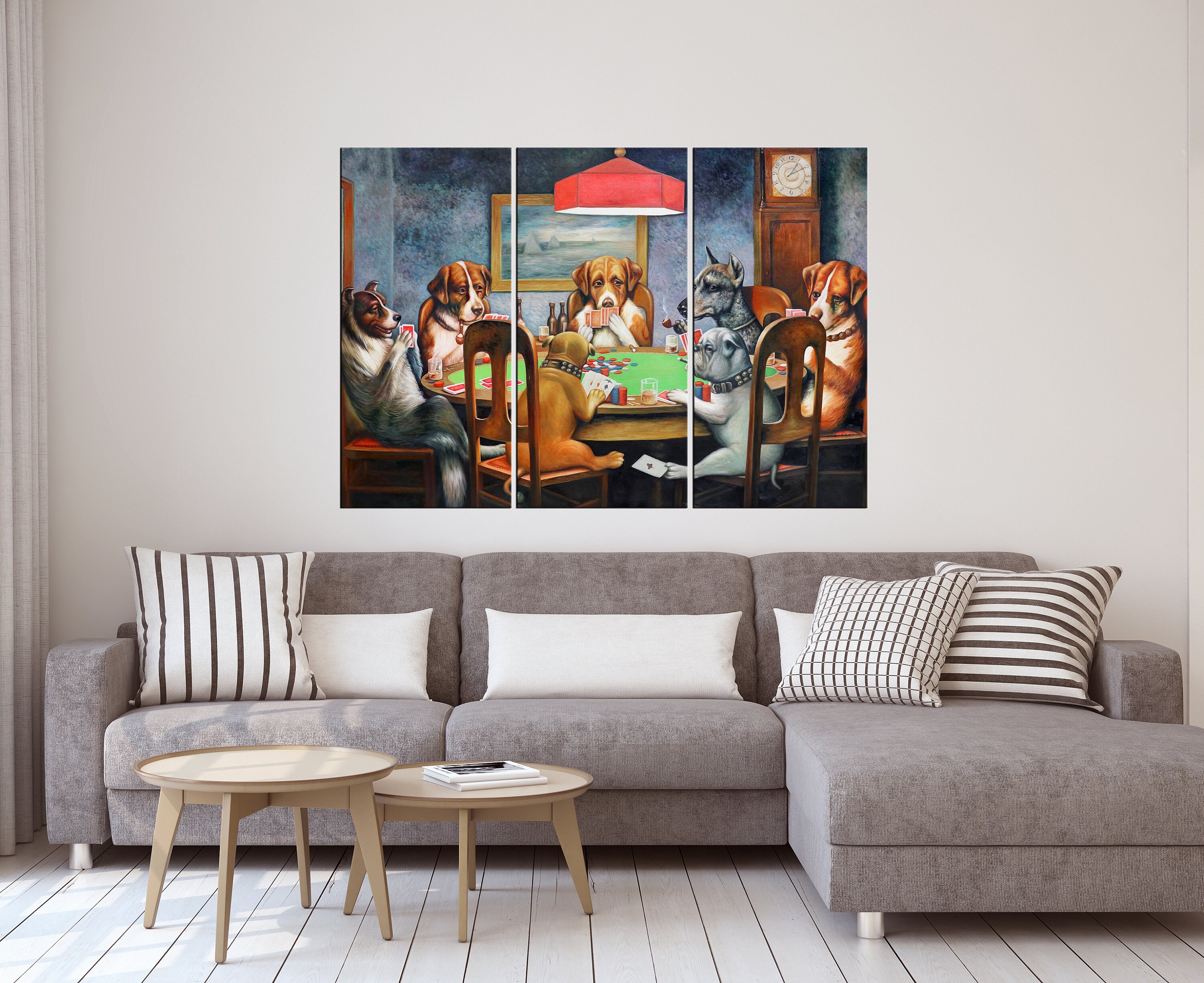Dogs Playing Poker Wall Art Dogs Playing Poker Canvas Print Etsy