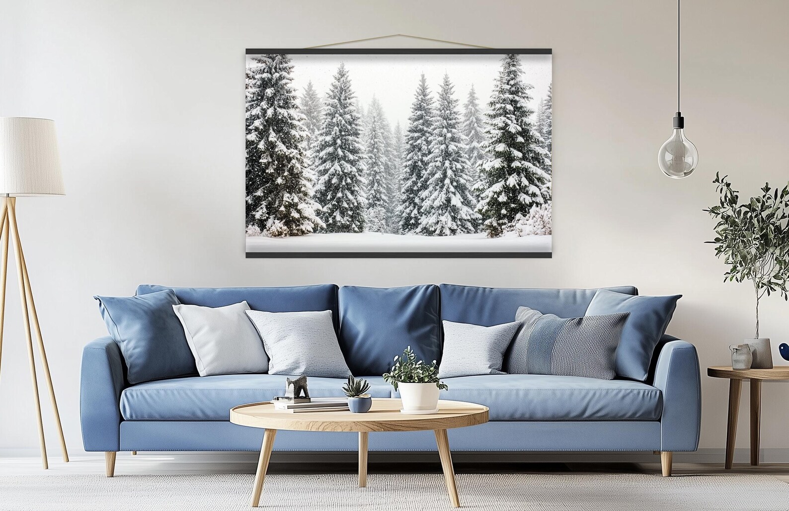 Snow-covered Pine Forest Winter Landscape | Oversized Wall Art Canvas ...