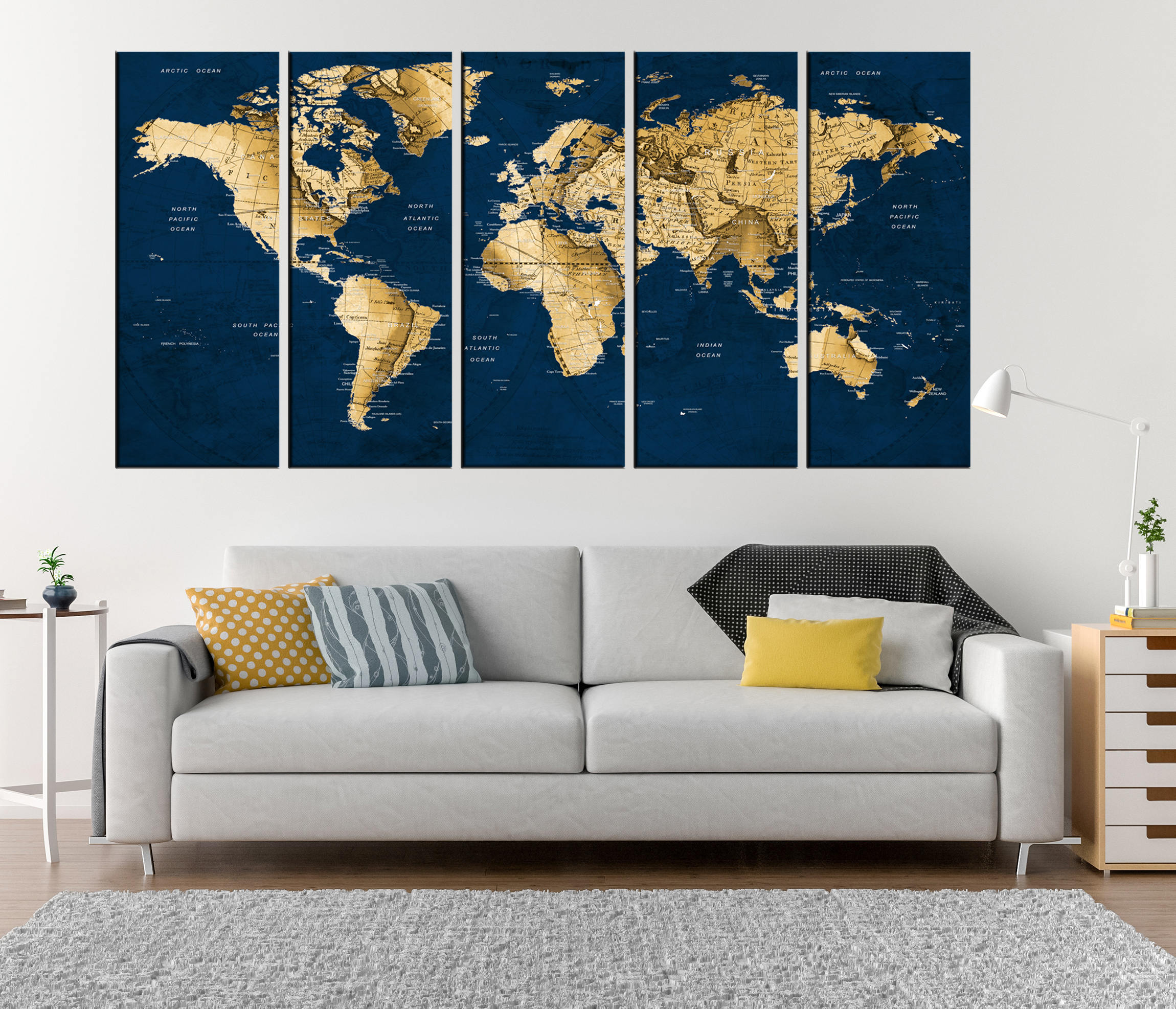新品・未開封　bolt from the blue　World Maps IDEA4WALL World Map 