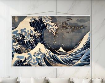 Hokusai Great Wave Tapestry | Japanese Art Cotton Wall Hanging