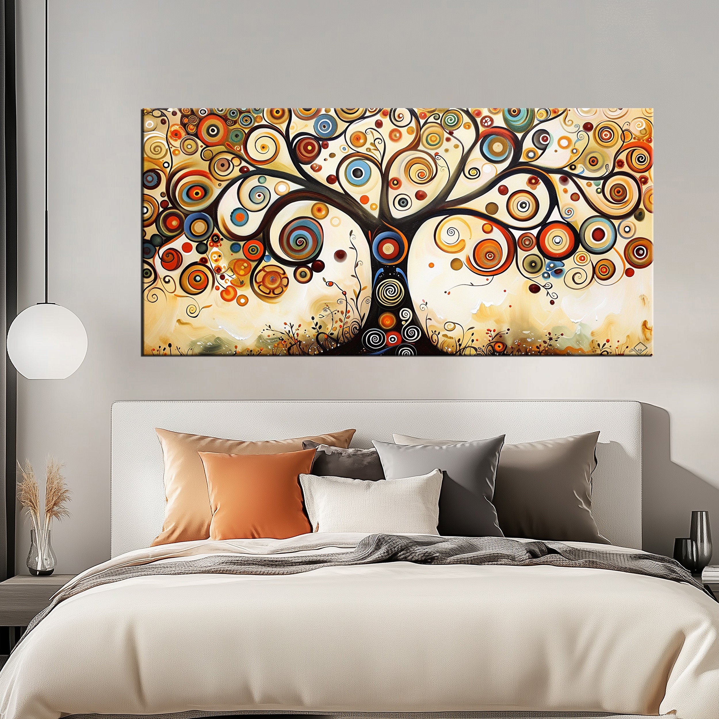 Colorful Abstract Tree of Life Canvas | Inspired by Gustav Klimt