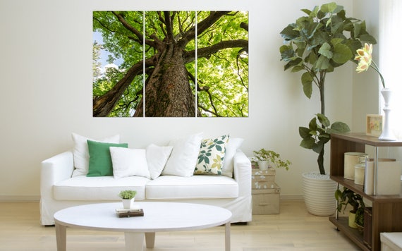 Tree Large Wall Art Canvas Print Home Decor Green Tree Canvas Etsy