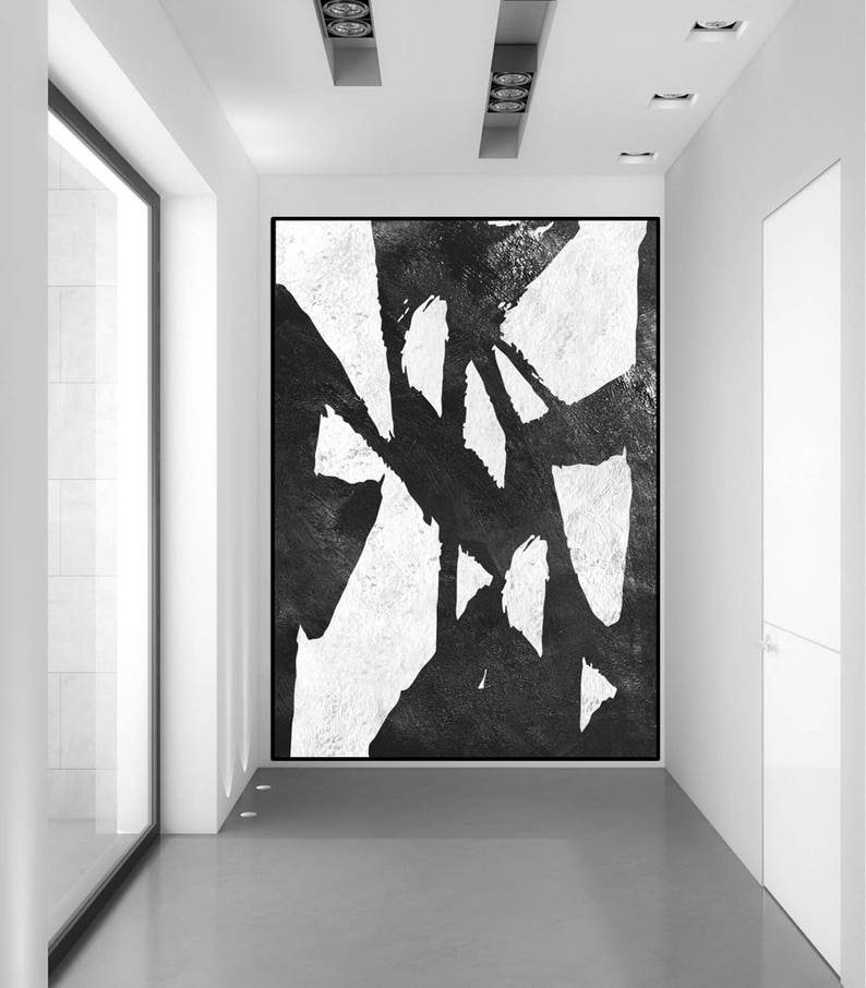 Huge Large Wall Art Original Painting on Canvas Black and Etsy