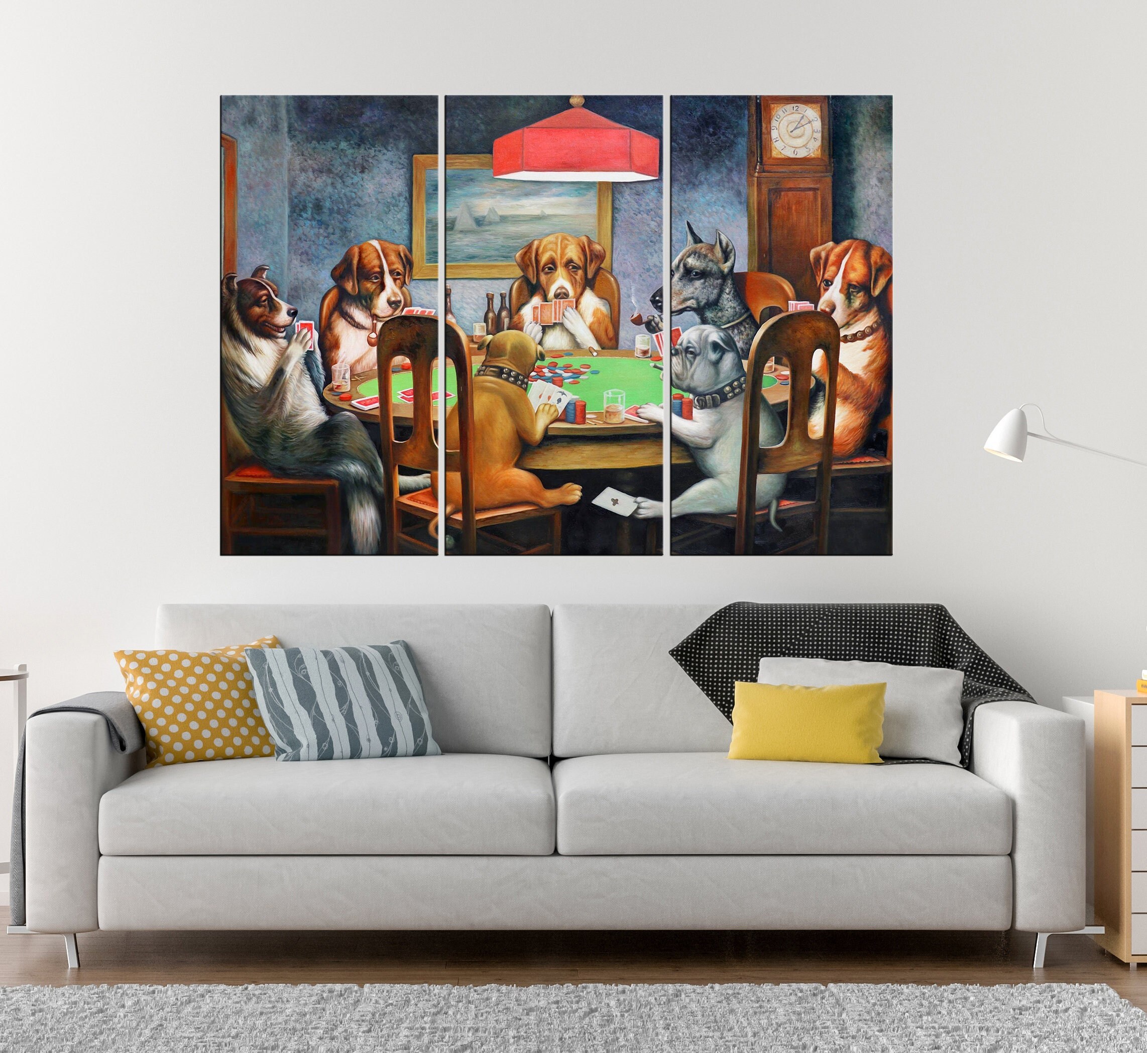 Dogs Playing Poker Wall Art Dogs Playing Poker Canvas Print Etsy