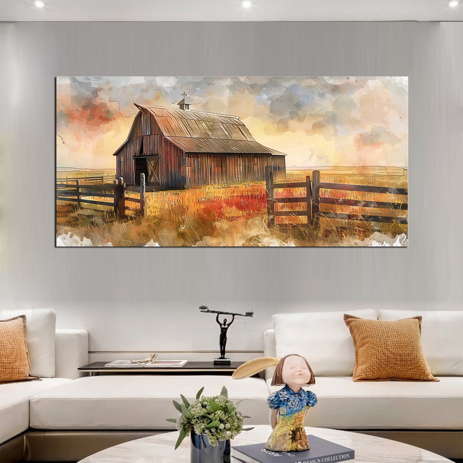 Rustic Farmhouse Barn Wall Decor | Old Barn Canvas Print | Western Art ...