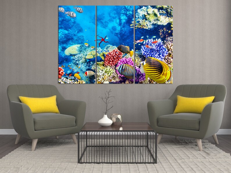 Ocean Wall art sets 3 pieces Large sea wall decor modern wall Etsy