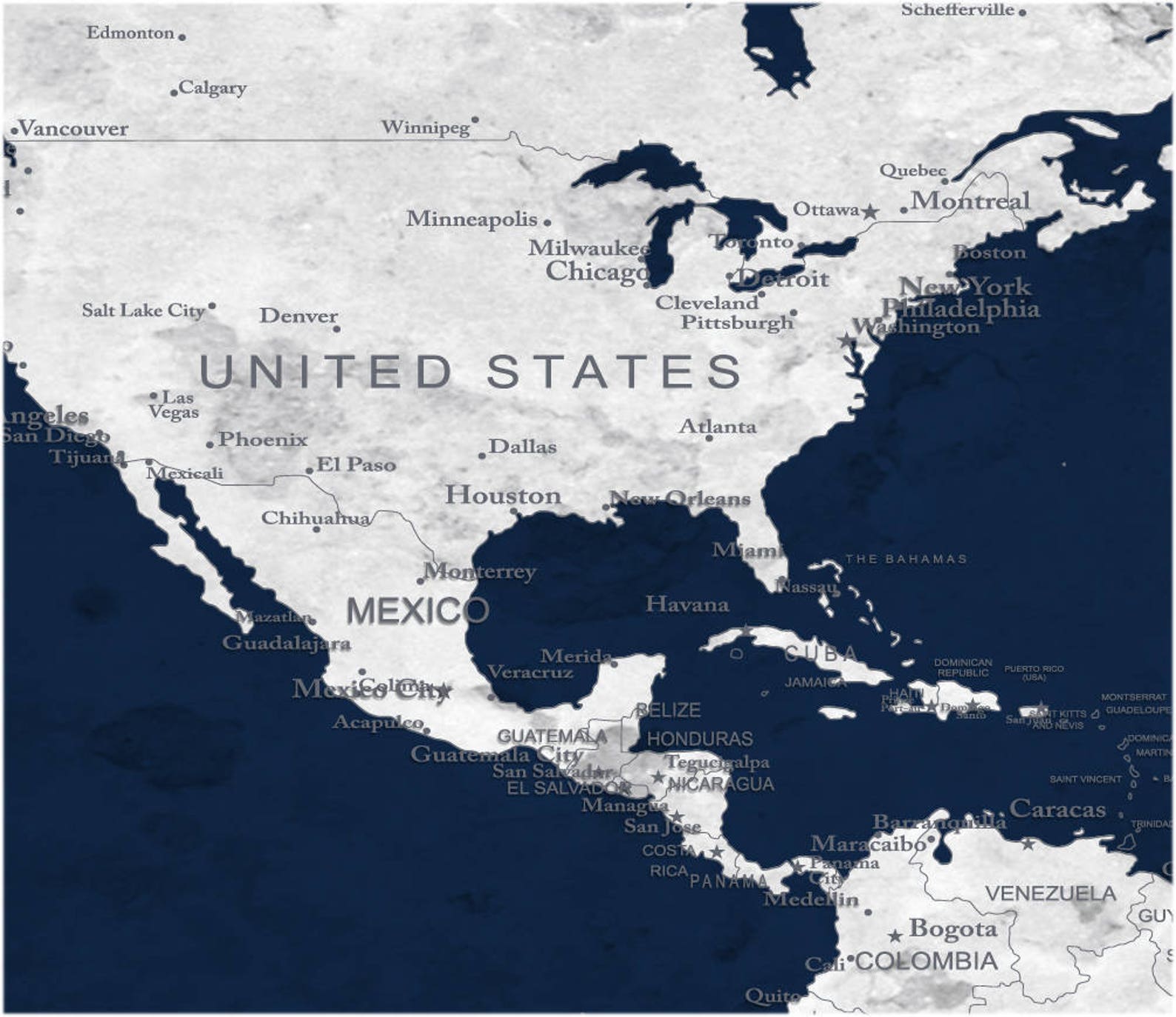 Extra Large Wall Art Navy Blue Push Pin World Map Canvas Print Old ...