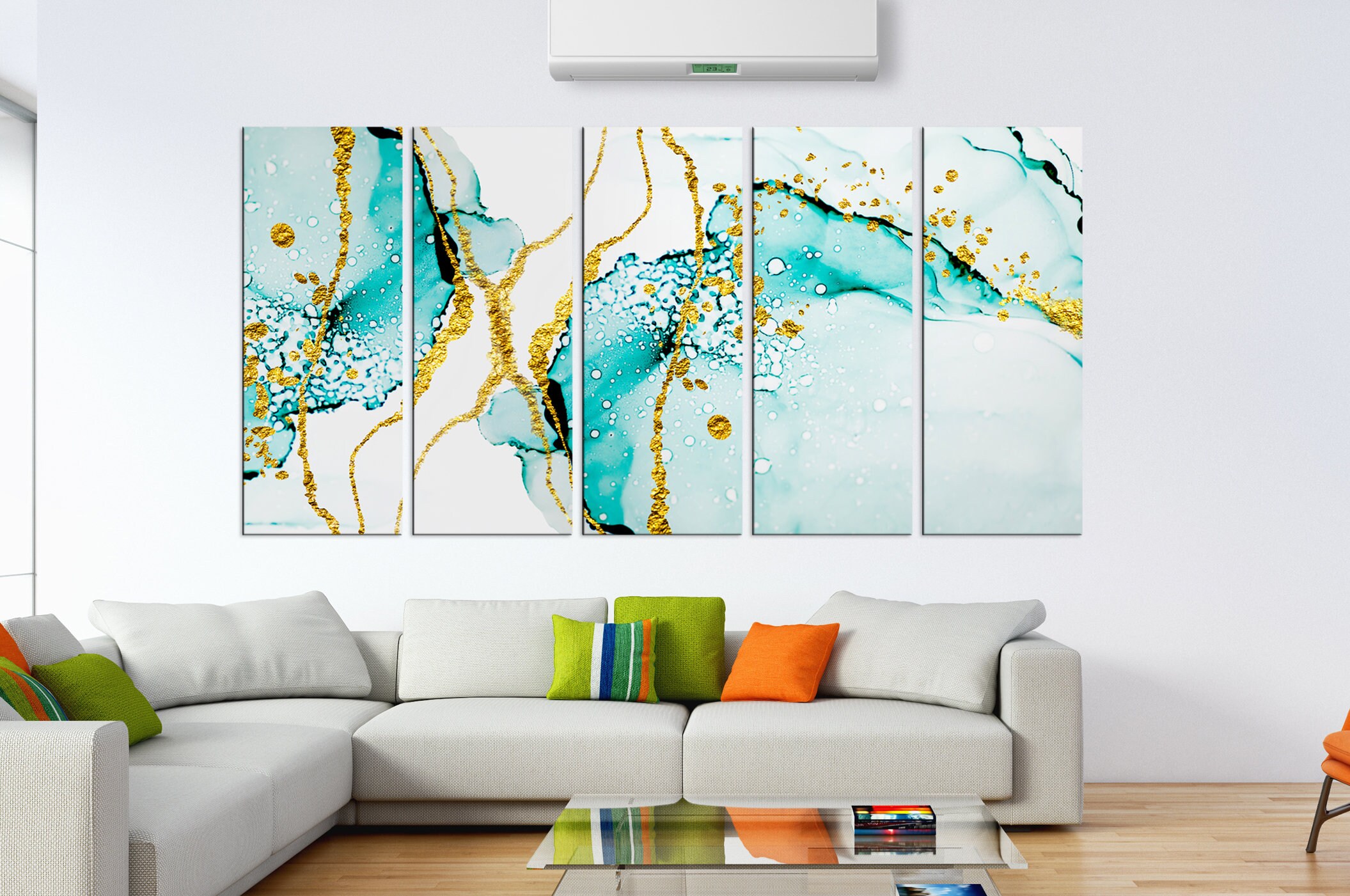 Abstract Wall Art Turquoise Modern Wall Art Abstract Print Etsy