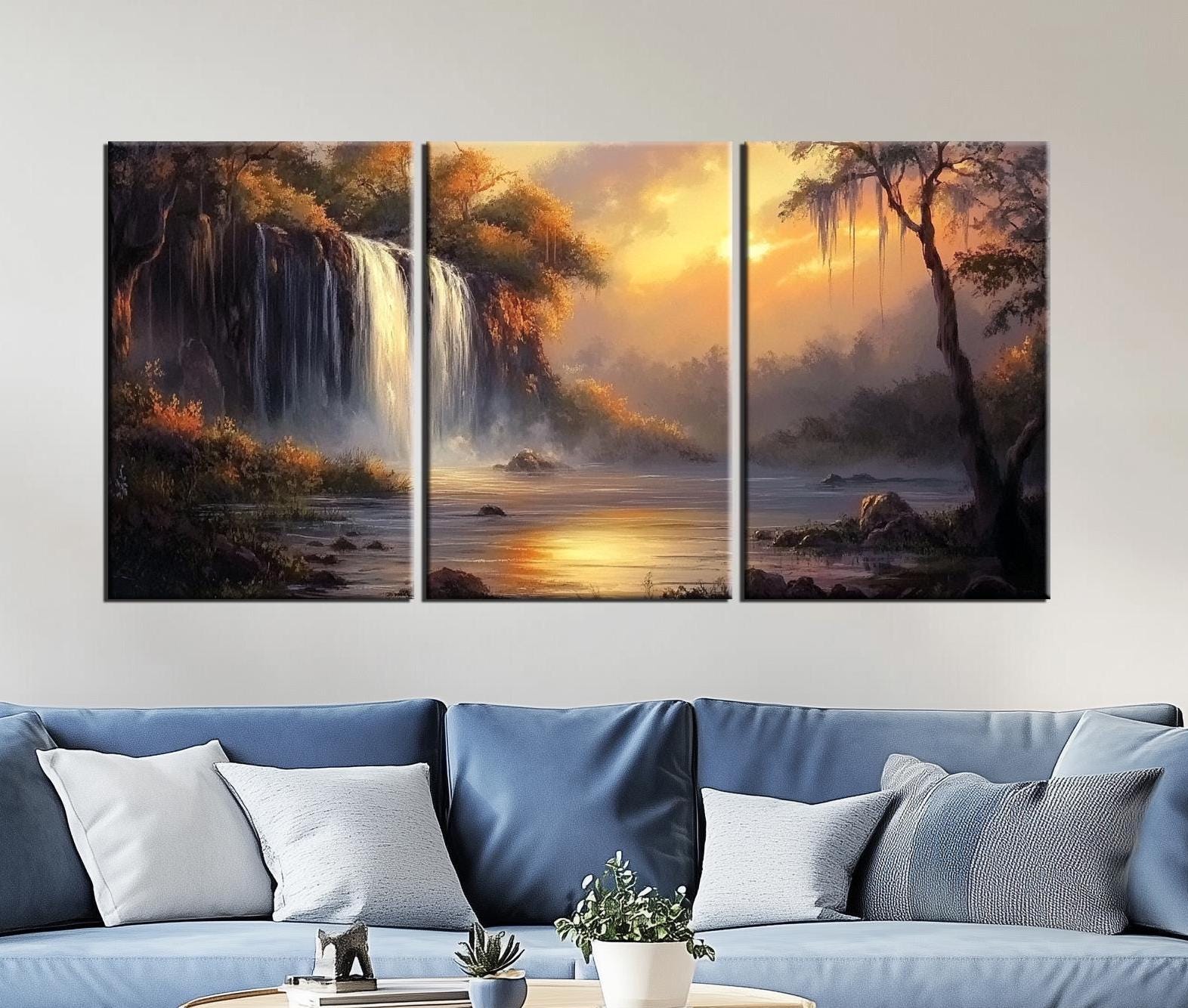 Watercolor Painting Digital Art High Quality of a Forest Stock Photo