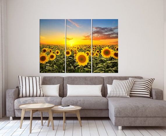 Leinwandbild Kunst-Druck 100x50 Bilder Blumen & Pflanzen Sonnenblumen 