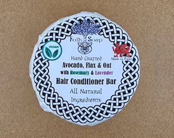Solid Conditioner Bar with Avocado, Flax, Lavender and Rosemary -  80 g
