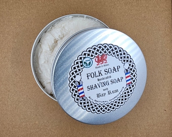 Shaving Soap in Tin with Bay Rum Fragrance 100g