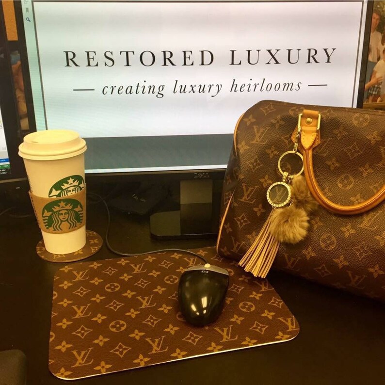 Desk Set Made With Upcycled Louis Vuitton Canvas From An Etsy