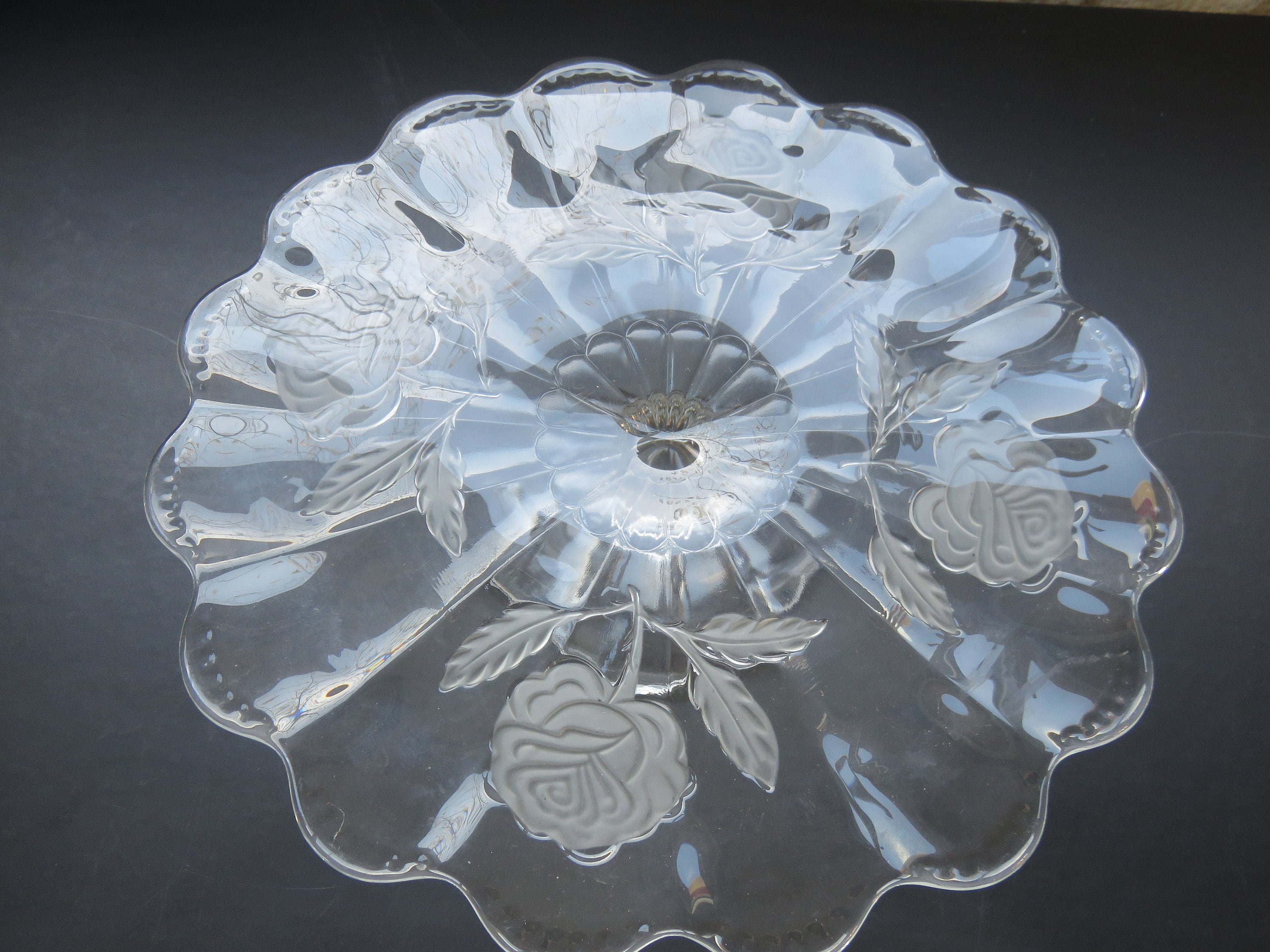 Plat à Gâteau En Cristal De Bohème XIXe