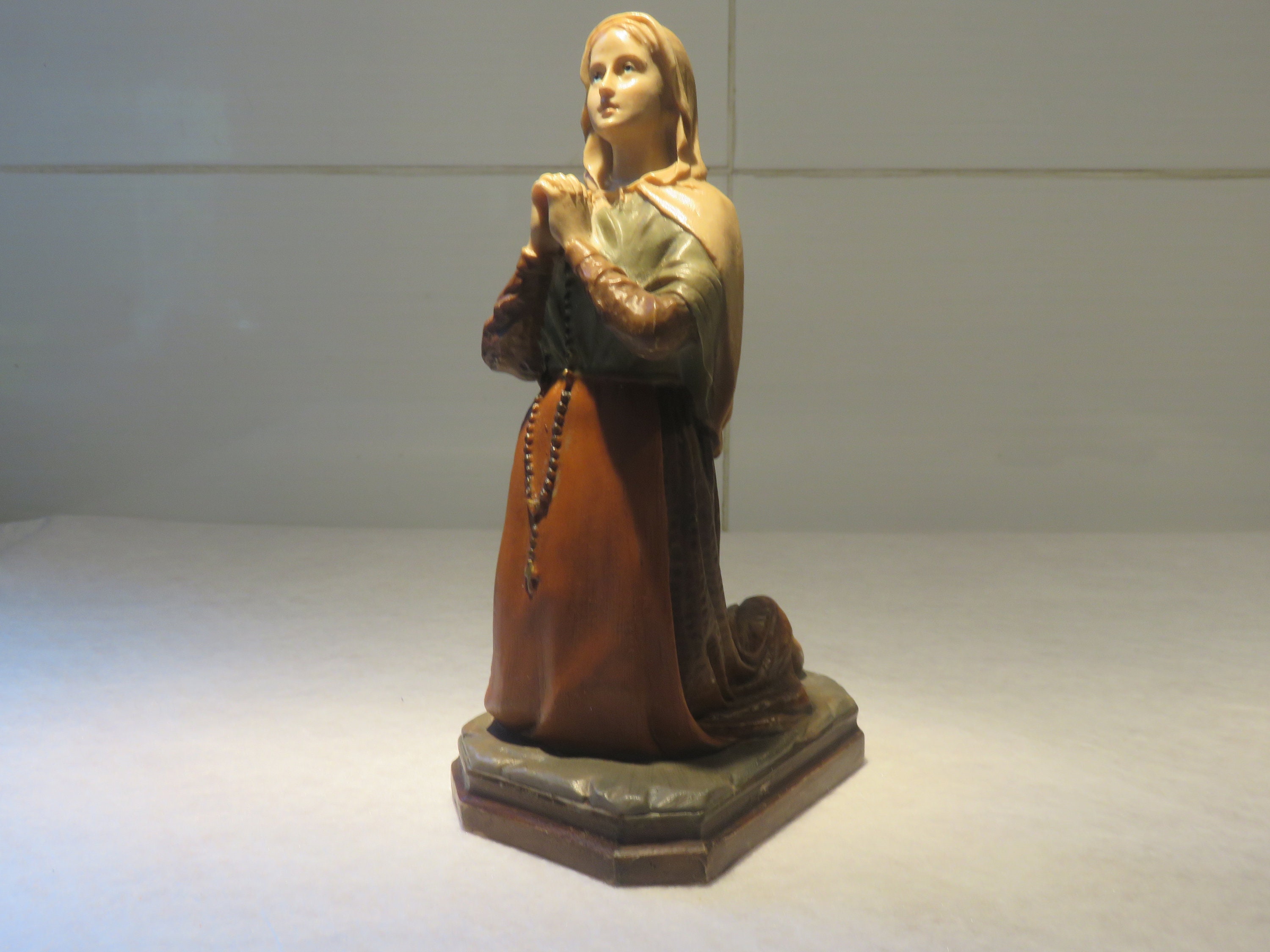 Sainte Bernadette Peinte à La Main, Statuette Résine, Arte Barsanti