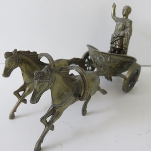 Emperor on his Roman Chariot in Brass, Spain, 1950s - 1960s
