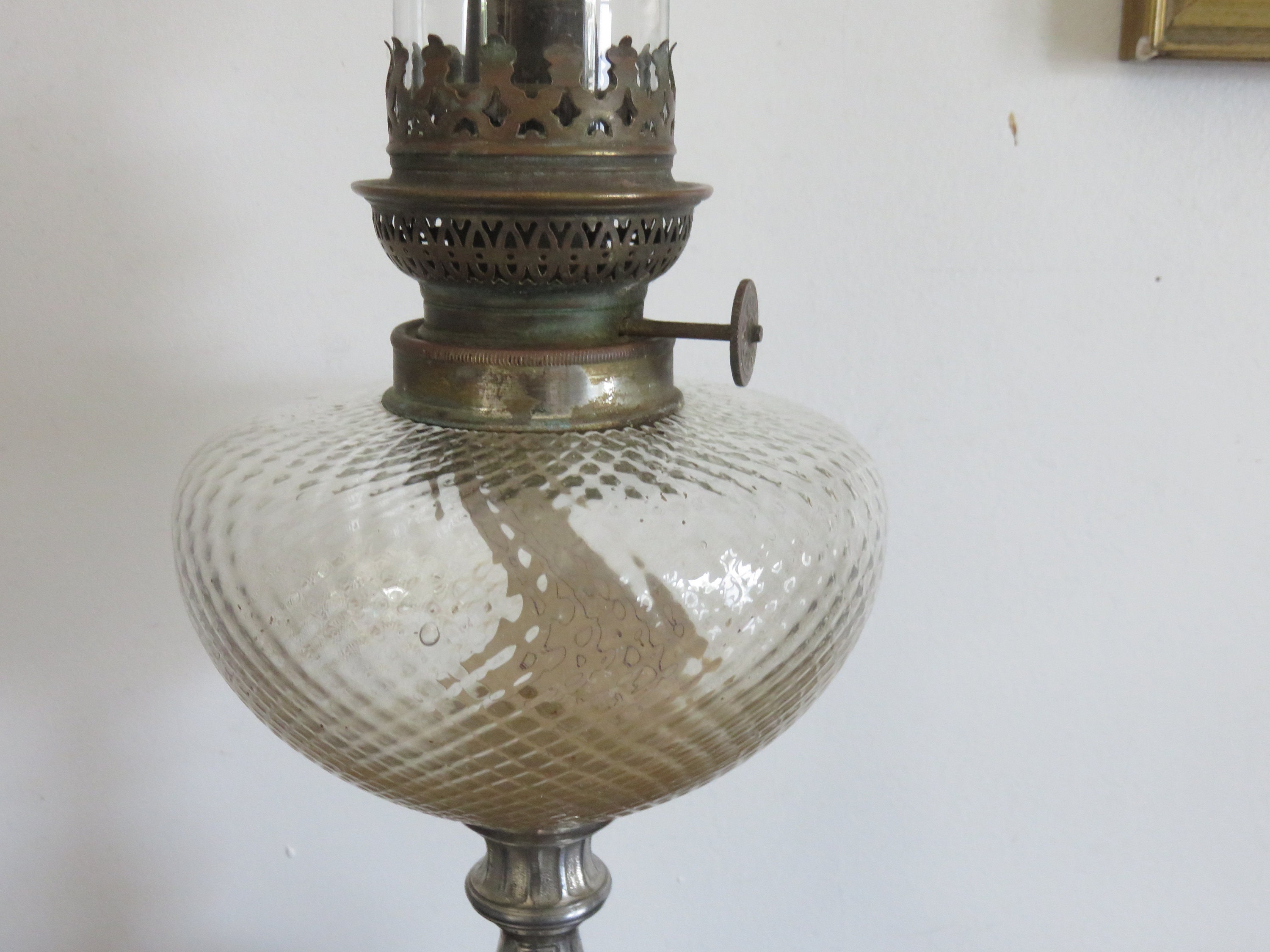 Antique Lampe à Pétrole, Romantique, Fin Du 19Ème Siècle