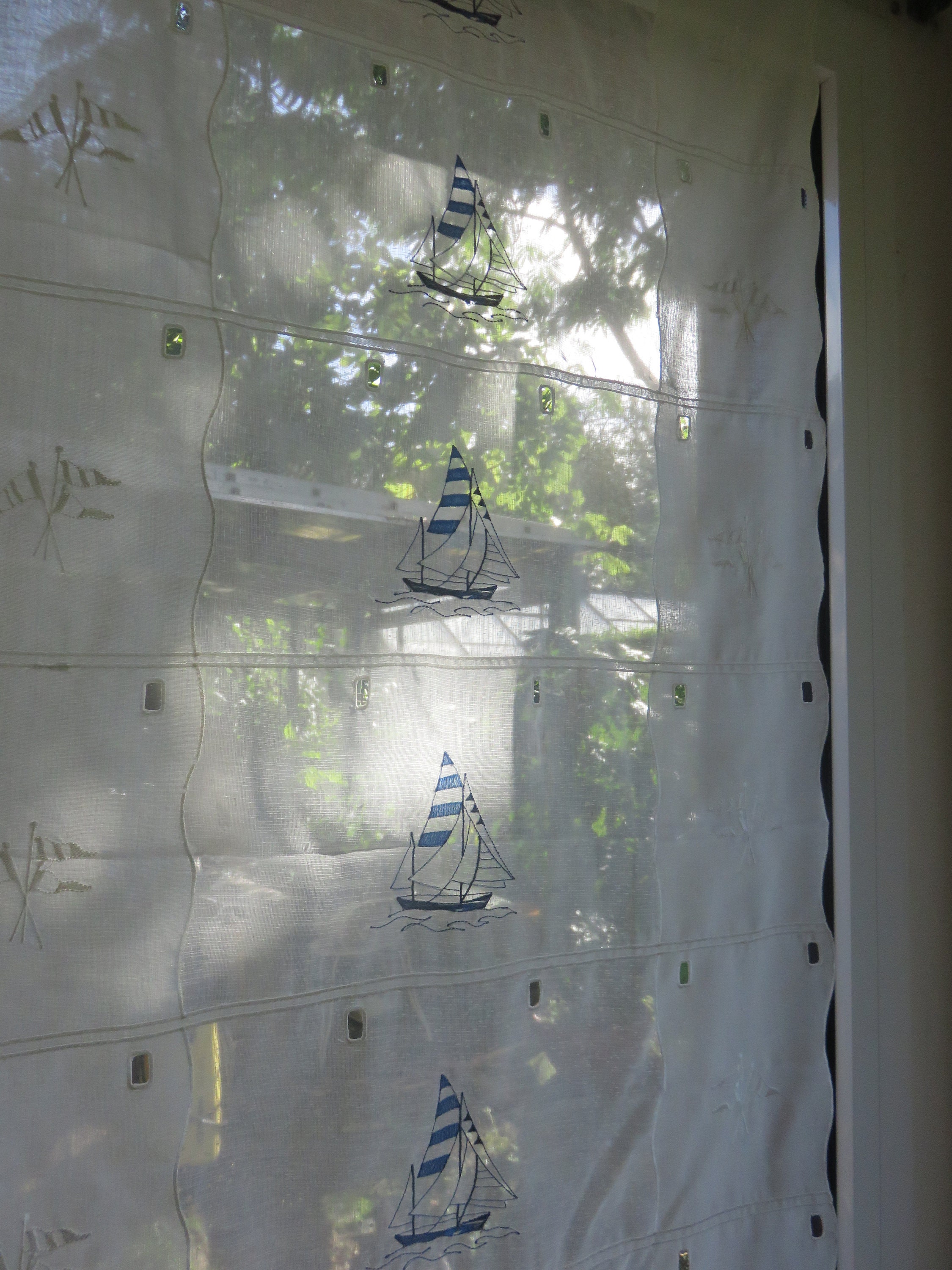 Rideau Vintage, Décor Marin, Store Voile, Voilage