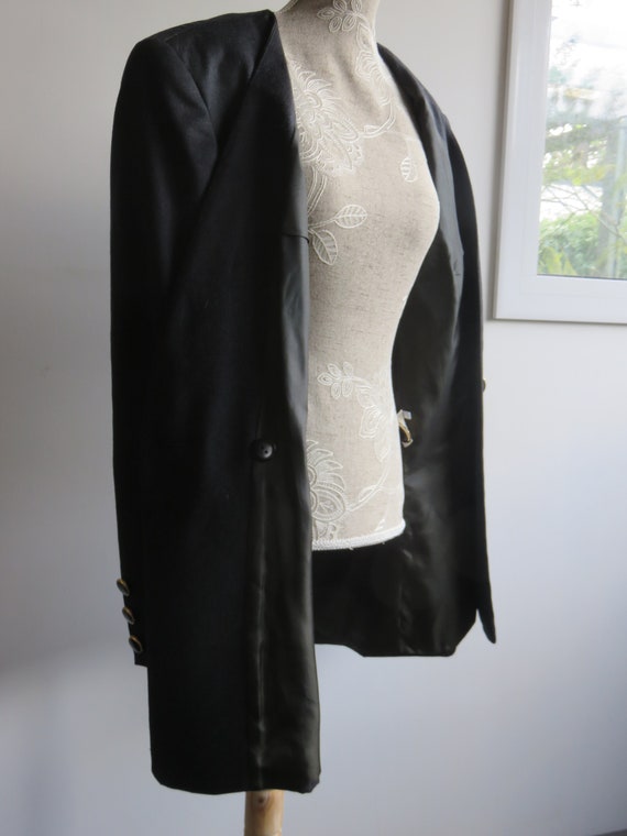 Lady Jacket, Brand Gerry Weber, Anthracite Color, 100% Virgin Wool Jacket, Vintage, T.40 Lady Jacket, Brand Gerry Weber, Anthracite Color, 100% Virgin Wool Jacket, Vintage, T.40