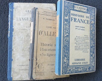 Skolböcker, Grekisk och tysk grammatik, Fransk historia på franska, 1800-talet, Tidigt 1900-tal, Frankrike, Shabby chic
