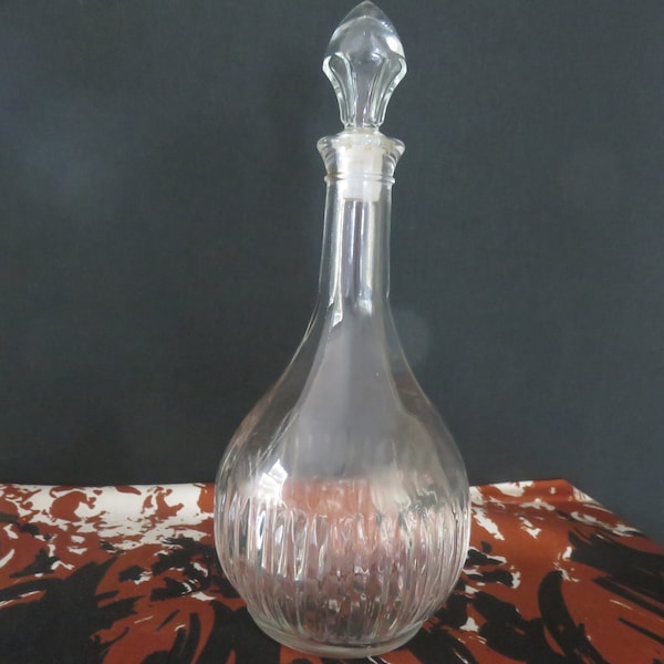 Carafe, Flacon en verre Pressé- Moulé, Années 60, France