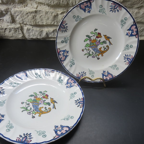 Ancien Plateau à Gâteau Vieux Rouen – Porcelaine Blanche Déco Vintage