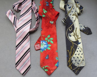 Three Ties, Men's Ties, Venice Carnival Ties, Fred Gil Tie, Cgavate Ceremony, Gift For Him, For Her