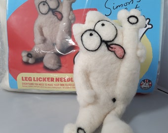 LEG LICKER Simon's Cat Needle Felt kit 100% British Wool