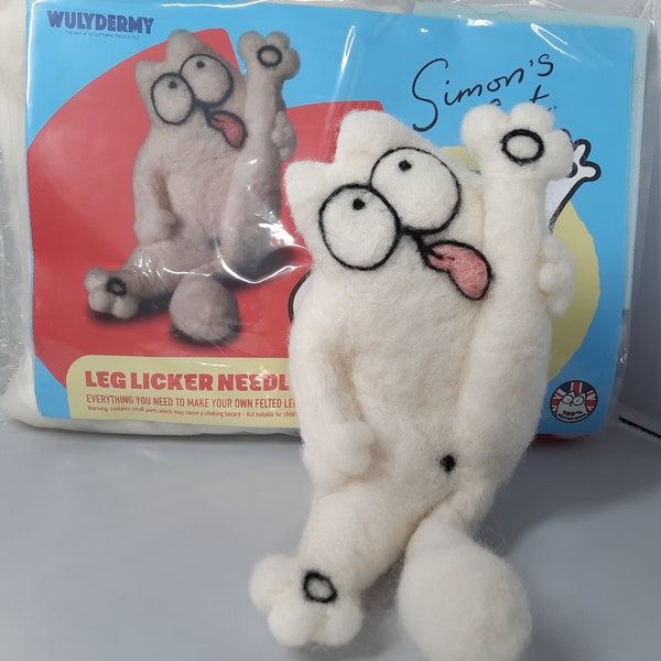 LEG LICKER Simon's Cat Needle Felt kit 100% British Wool