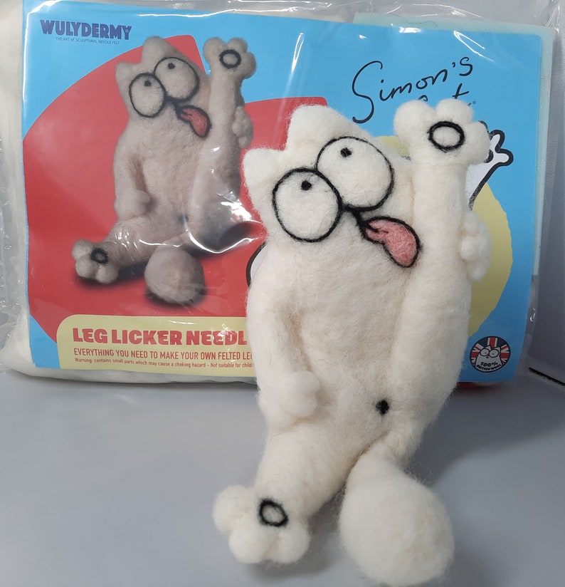 LEG LICKER Simon's Cat Needle Felt kit 100% British Wool
