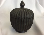 Japanese Bronze Melon Rib Jar Artichoke Finial, Meiji Period 1868-1912