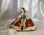 Volkstedt 1762 Dresden Porcelain Woman Playing Cello ca. 1945